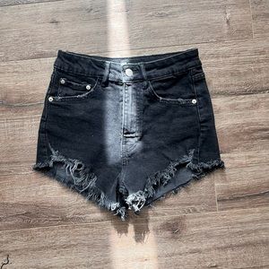 Zara black denim short shorts size 2